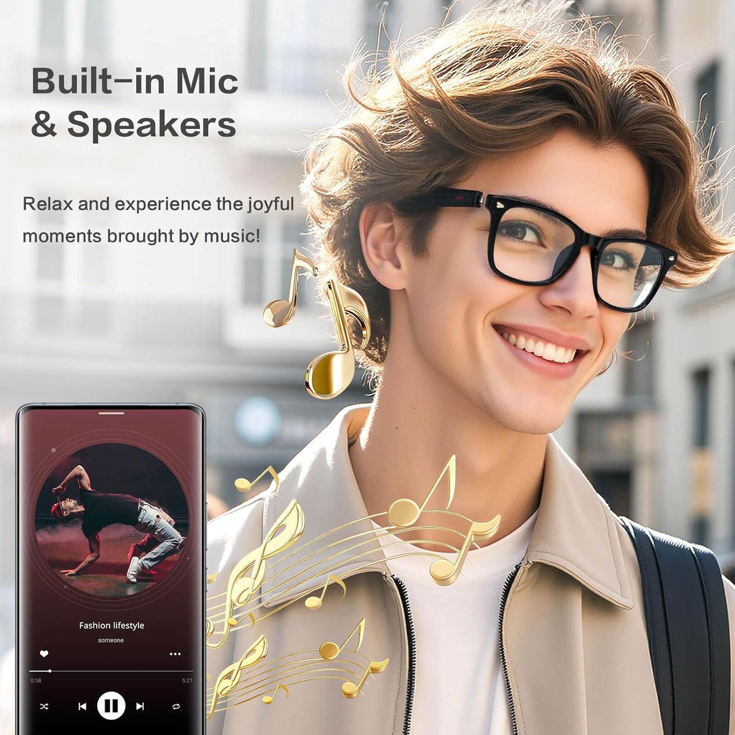 Discover the Revolutionary Features of Smart glasses, app translation, color-changing lenses, high-definition voice calls, Hi-Fi music quality, open-ear audio glasses.