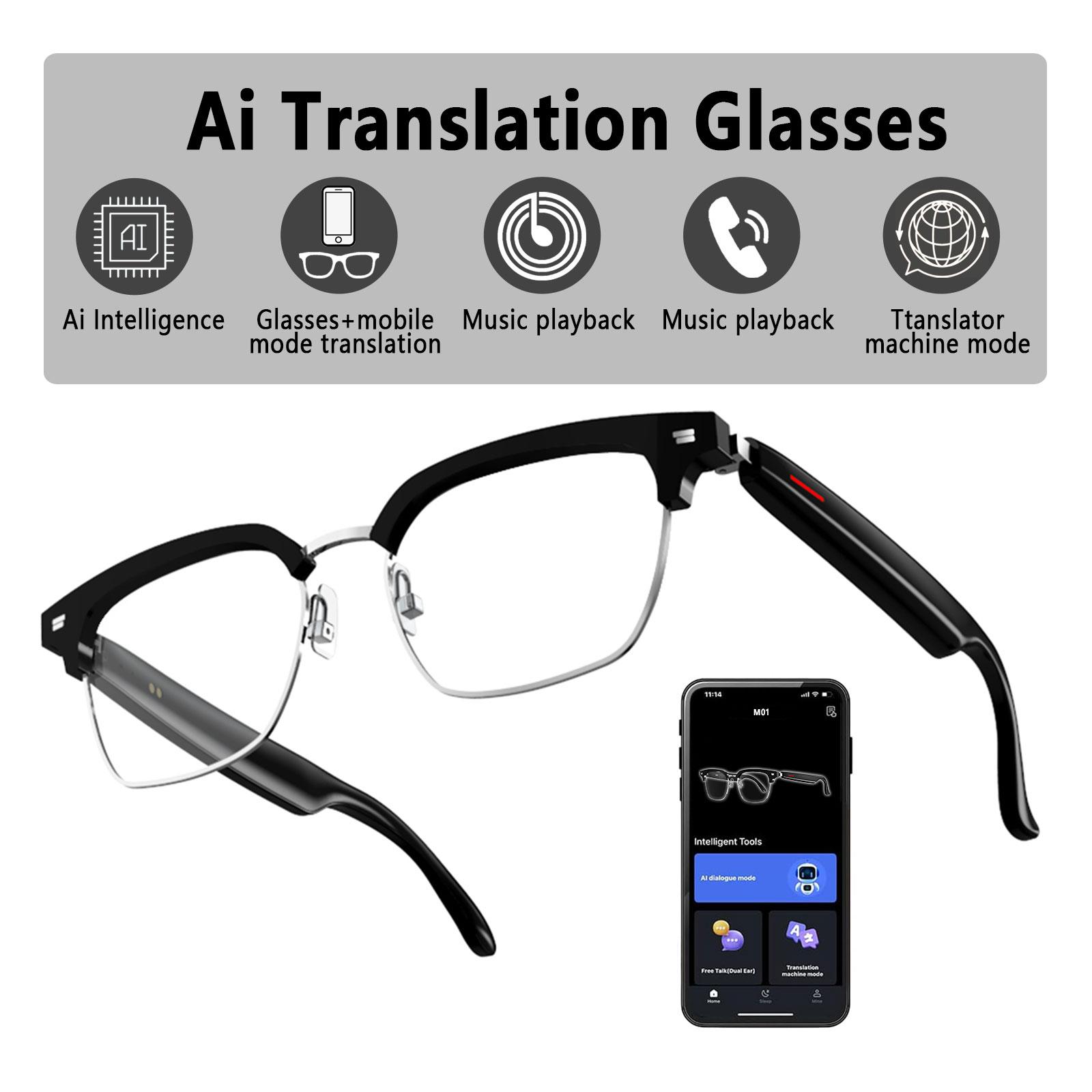 Unboxing and Review: The スマート AI translation glasses equipped with anti-blue light lenses, supporting real-time application translation in 164 languages Experience