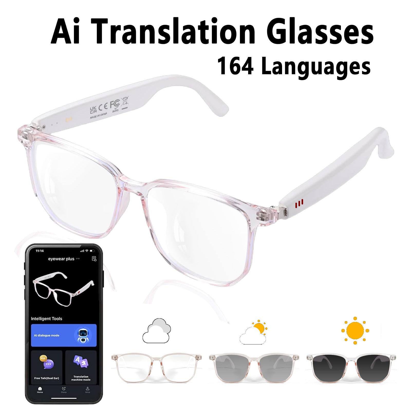 สมาร์ท AI translation audio glasses, real-time app translation in over 160 languages, light-sensitive color-changing lenses vs Competitors: Which One Should You Choose?