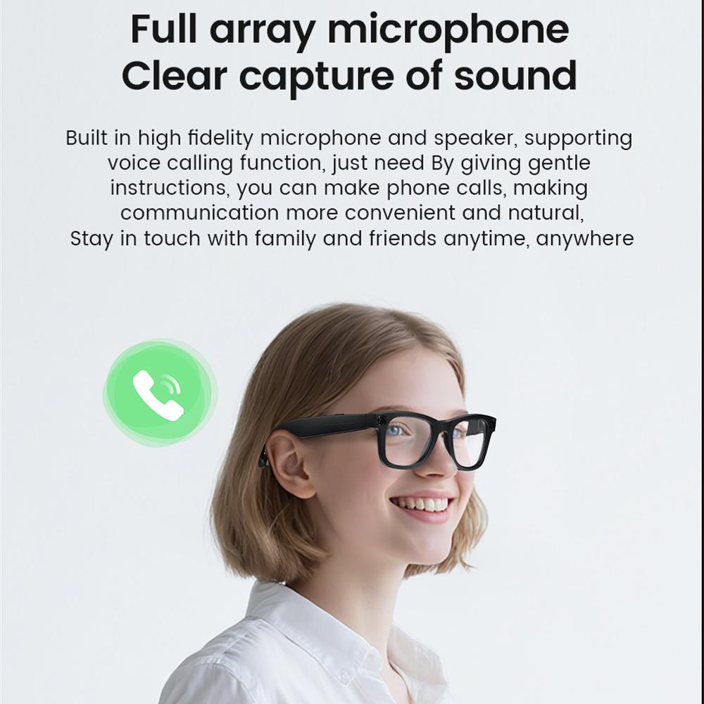 Smart Glasses, AI Technology, Color Changing, Real-Time Translation, 800W Camera, Bluetooth Calling, Sunglasses, Suitable for Men and Women, Video Player and Music, Games