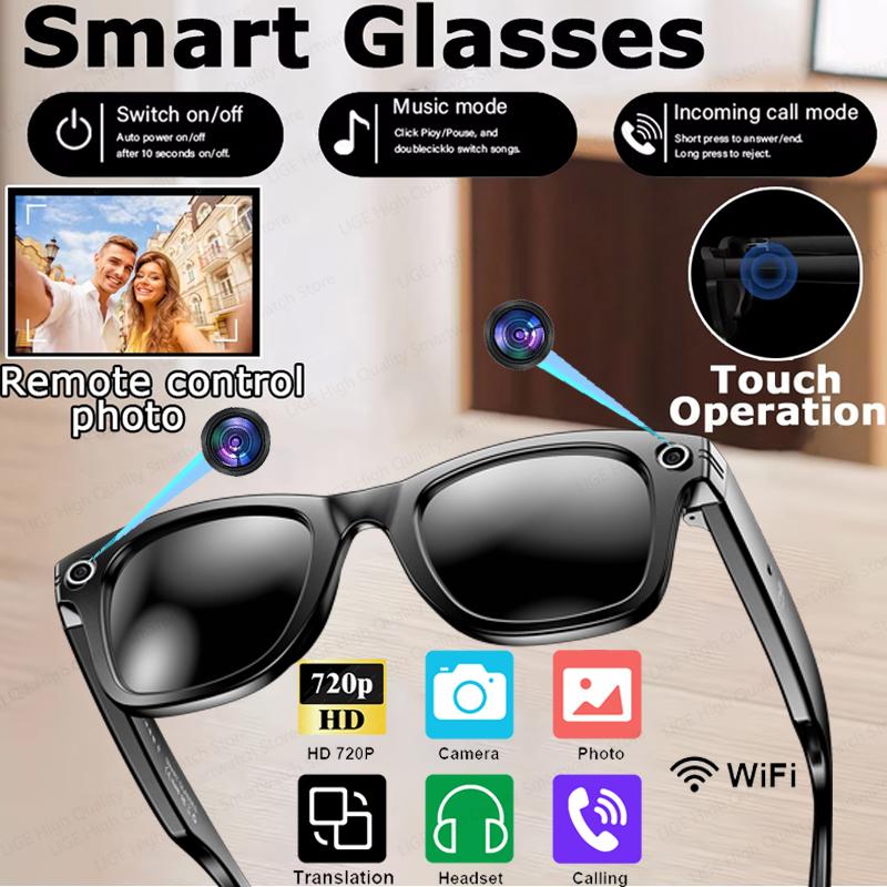 HD Record Video Smart Glasses video Recording Ai Photo Recognition Answer Translation Waterproof Bluetooth Glasses