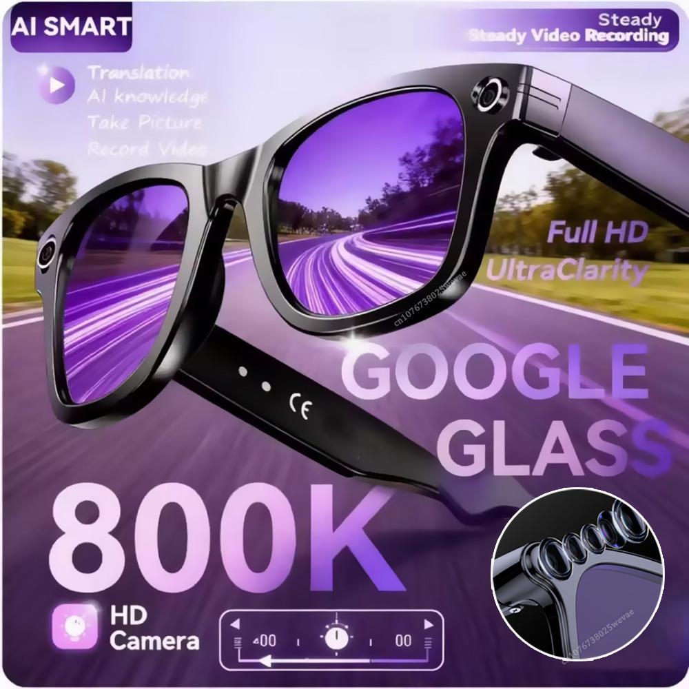New 8K AI Smart Glasses With 100MP Camera Chat GPT Touch Sport Sunglasses Bluetooth Call Video Music Player For Men Women 2025