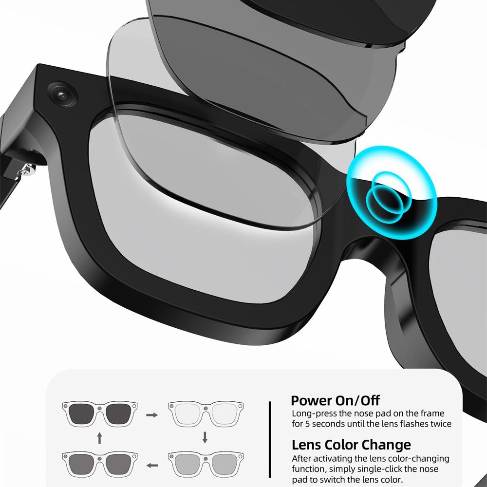 Electrochromic Touch AI 스마트 안경 사진 동영상 Identification 녹화 블루투스 통화 Eyewear Music Multifunction 선글라스 vs Competitors: Which One Should You Choose?