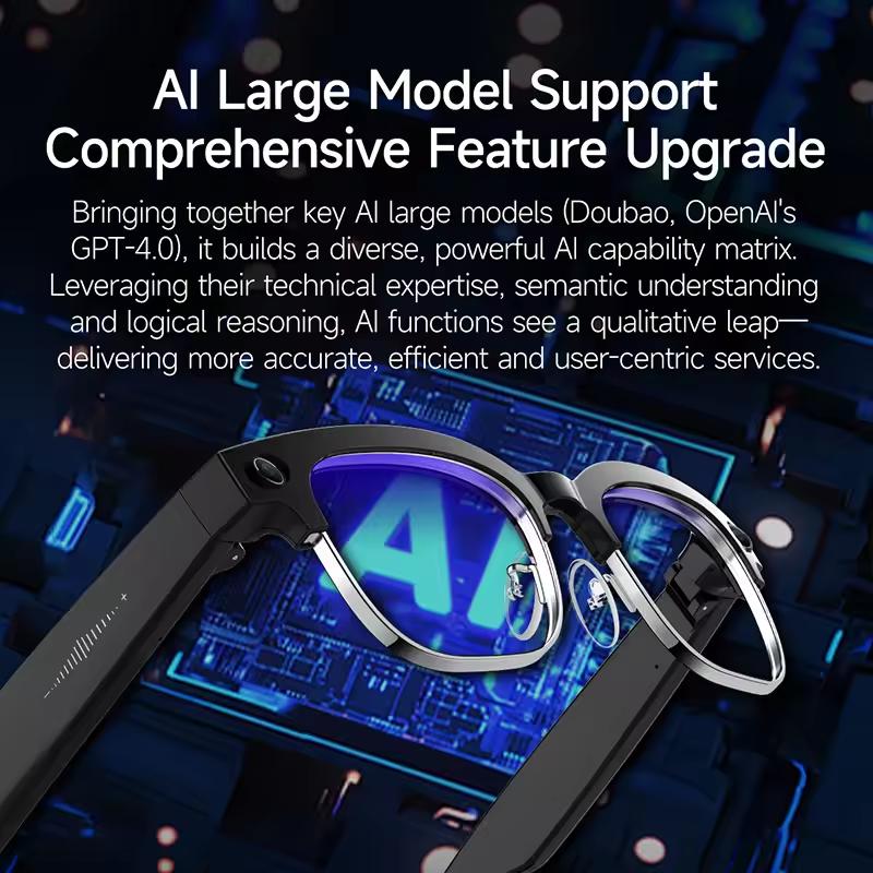 AI Smart Glasses, New, 800W HD, with 800W Pixel Camera, Photo and Video Recording, Over 100 Language Translation, AI Chat, Music Playback, Suitable for Men and Women