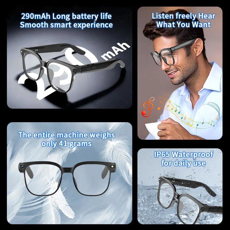Smart Eyeglass 800W Camera Glasses AI Smart Glasses HD Shooting Video Record Call Glasses Waterproof Bluetooth Smart Sunglasses