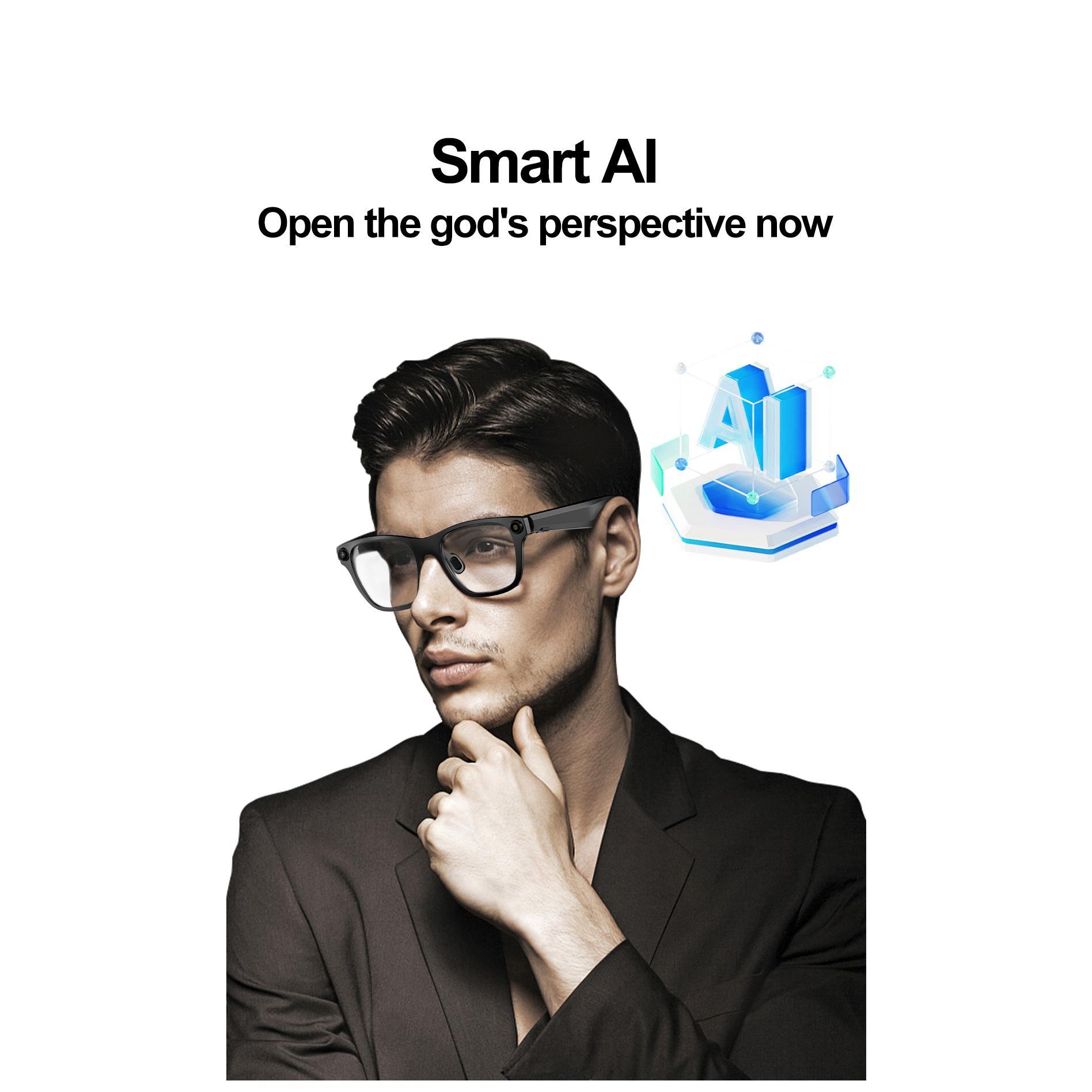 S336 AI Smart Camera Glasses 20MP 1080P Video Shoot Bluetooth Call Music Audio APP Viewing WiFi Smart Glasses for Women Men