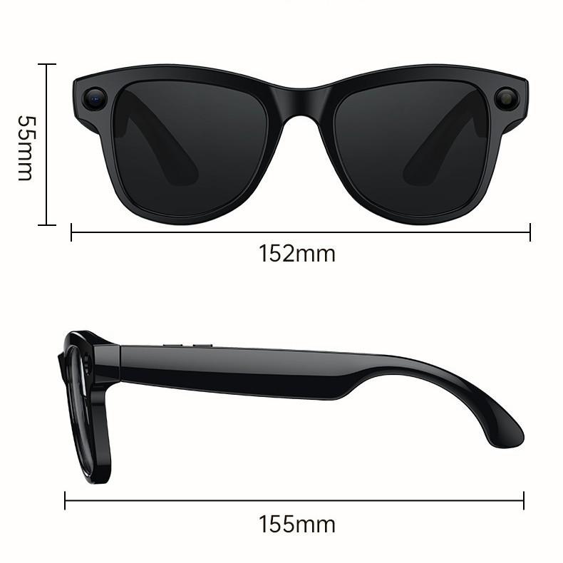 Intelligent AI glasses black technology high definition 800w pixel charging compartment photo recognition translation glasses