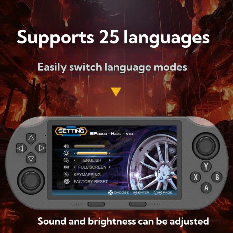 Retro Handheld Video Game Console, SF3000, Linux System, 4.5-Inch IPS Screen, 854 x 480, 3000mAh Battery, Portable Gaming Device, Perfect for Gaming
