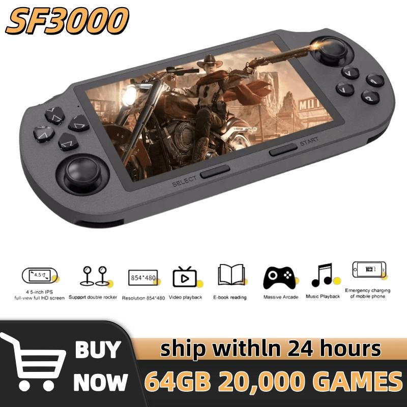 Retro Handheld Video Game Console, SF3000, Linux System, 4.5-Inch IPS Screen, 854 x 480, 3000mAh Battery, Portable Gaming Device, Perfect for Gaming