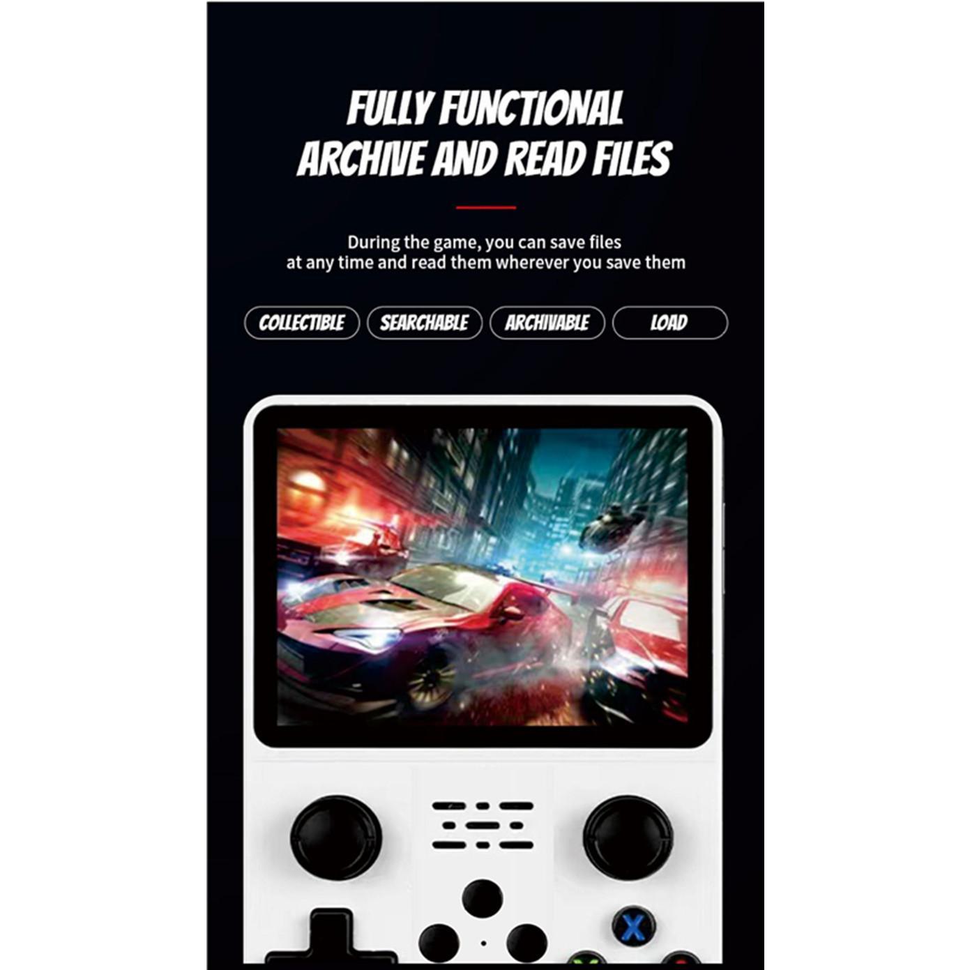 Mobile video game console, retro style R36S, 3.5-inch IPS screen, pre-loaded with 128GB games, portable smartphone player, Linux system