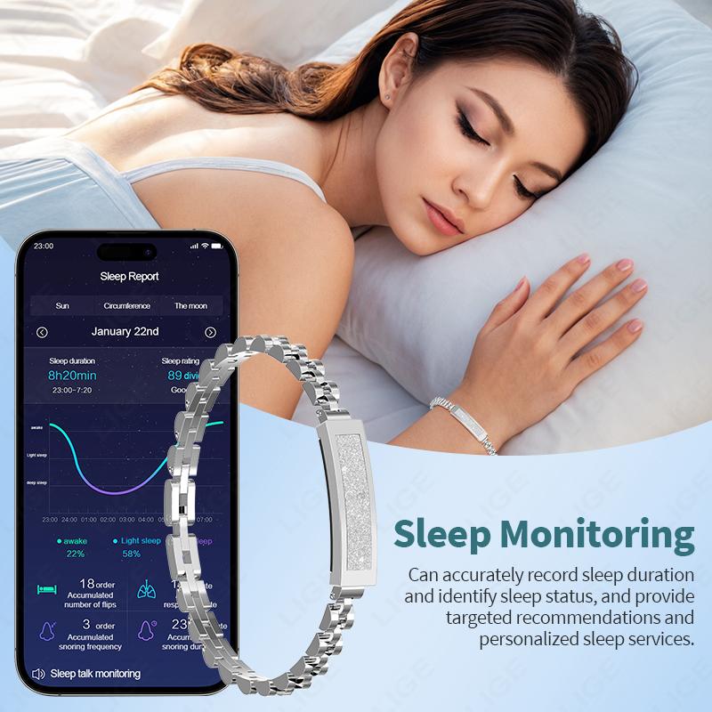 LIGE Health Smart Bracelet for Couples Heart Rate Monitor Activity Fitness Tracker Men Women Band Sports Waterproof Smart Watch