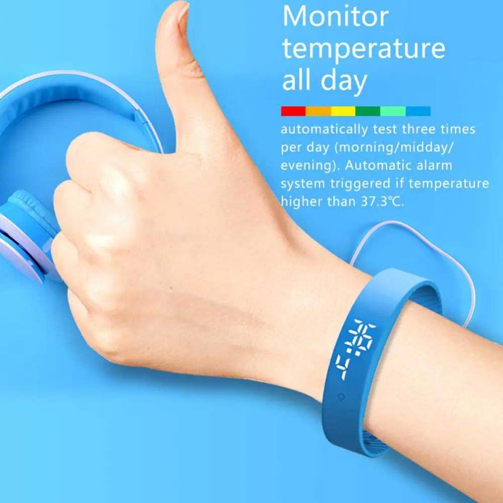 LED Digital Smart Bracelet, Waterproof, with Body Temperature Monitoring, Vibration Alarm, Smart Watch, Suitable for Health Measurement, Smart Brand