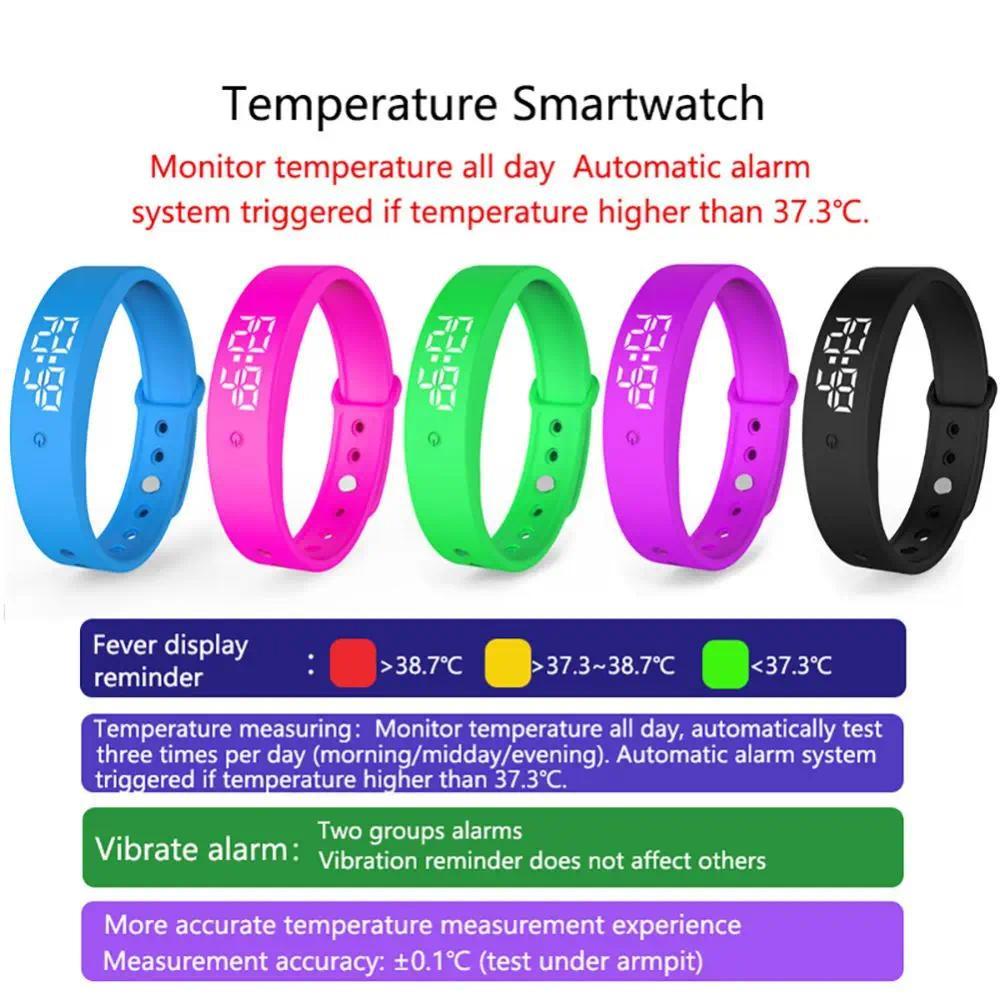 LED Digital Smart Bracelet, Waterproof, with Body Temperature Monitoring, Vibration Alarm, Smart Watch, Suitable for Health Measurement, Smart Brand - Image 2