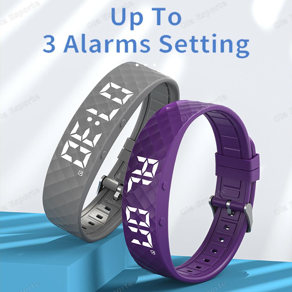 2025 Outdoor Smartwatch Sports Bracelet Vibration Alarm Clock Reminder Sleep Monitoring 24 Hours Pedometer Rechargeable Bracelet