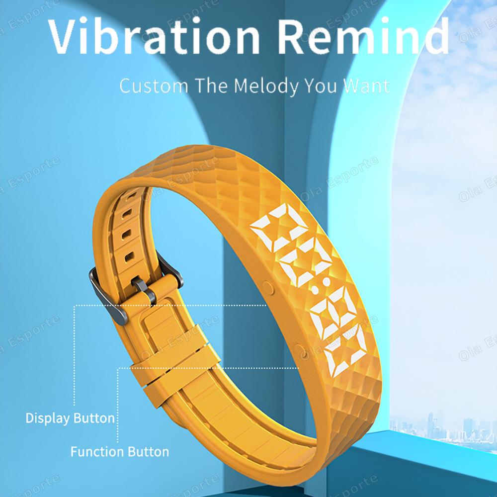 2025 Outdoor Smartwatch Sports Bracelet Vibration Alarm Clock Reminder Sleep Monitoring 24 Hours Pedometer Rechargeable Bracelet