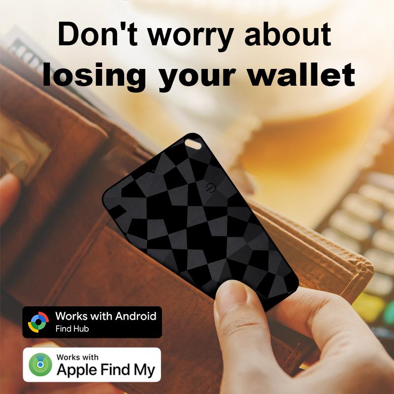 Wallet tracking card, rechargeable, slim searcher, works with Google or iOS search center devices, item locator, suitable for luggage tags and passports