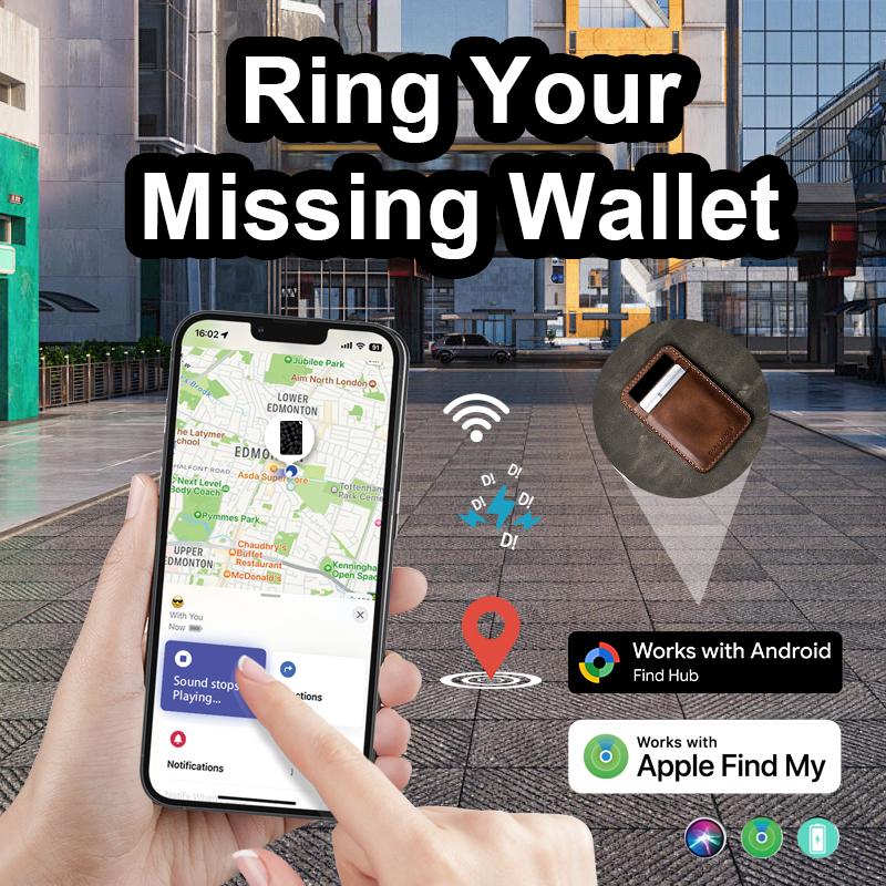 Wallet tracking card, rechargeable, slim searcher, works with Google or iOS search center devices, item locator, suitable for luggage tags and passports