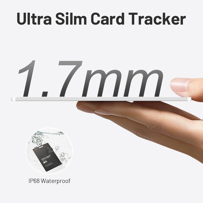 Smart Wallet Tracker Card, compatible with Apple iOS, features wireless charging, key finder, bag tracker, Bluetooth and GPS functionality