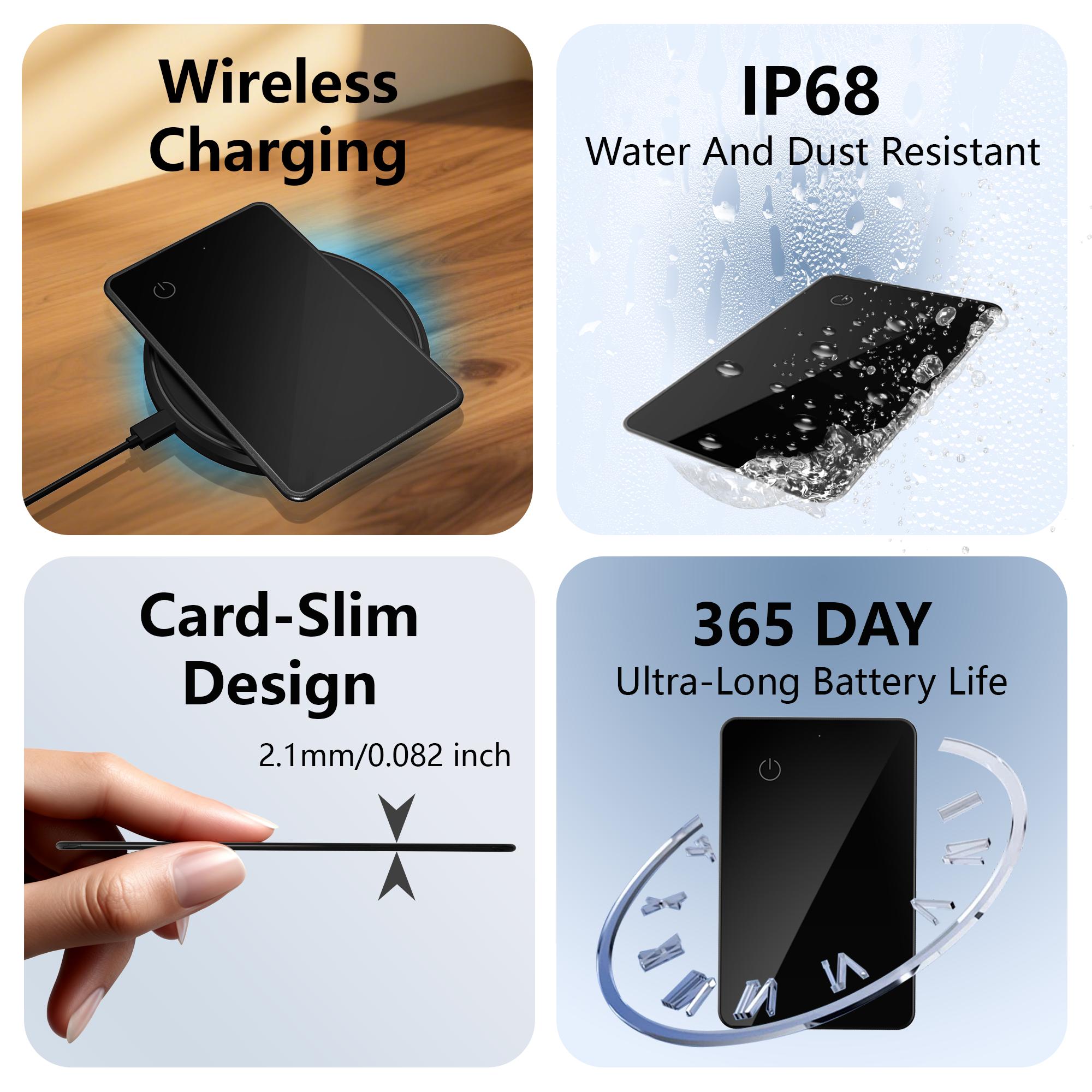 Ultra-Thin Smart Wallet Tracker Card for Apple and Android, Dual System, Luggage Lockfinder Tag, Compatible with Google Search, Find My Device