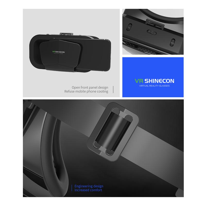 G10 IMAX Giant Screen VR Glasses 3D Virtual Reality Box Google Cardboard Helmet for 4.7-7 inch Smartphone Support Joystick