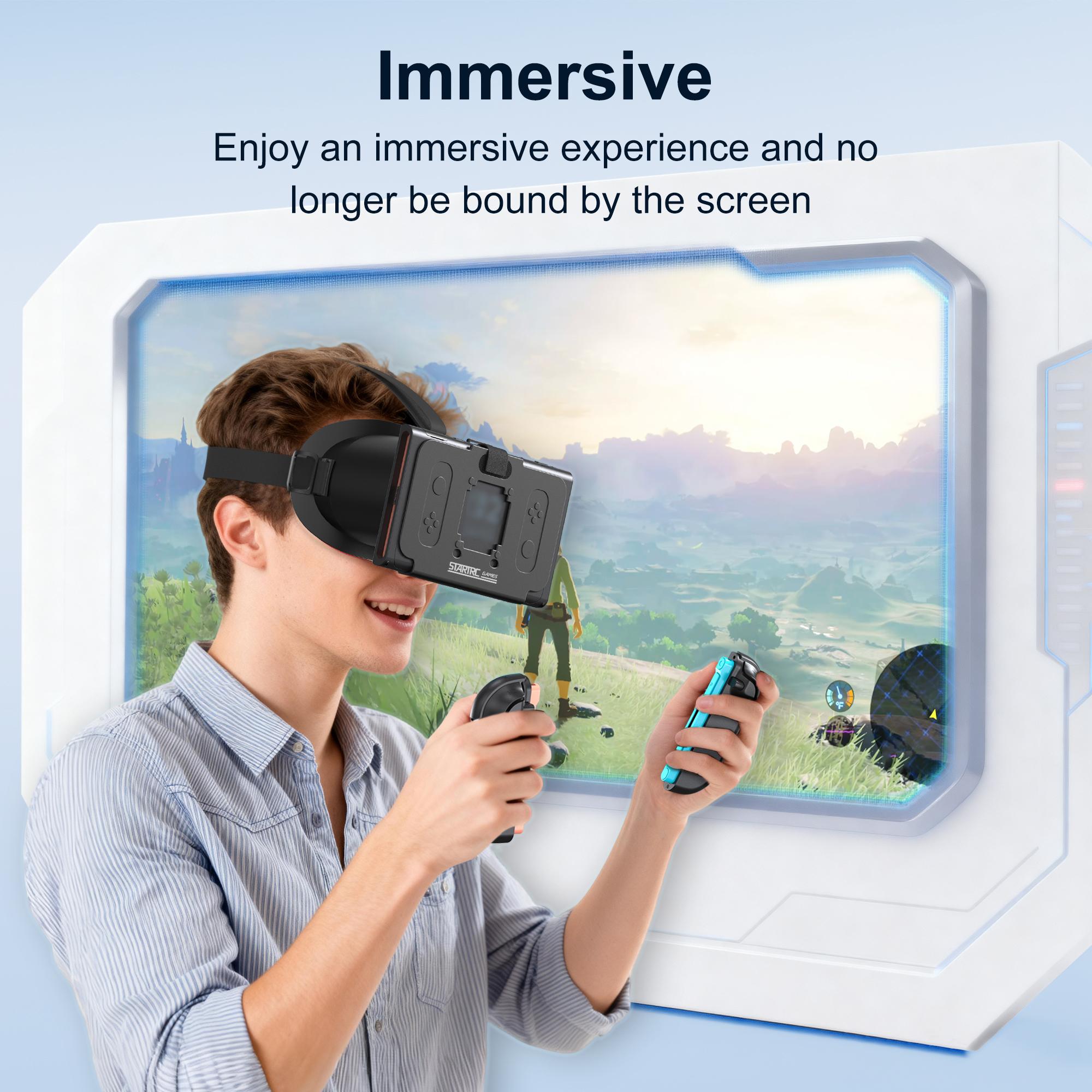 VR Headset For Nintendo Switch 2 3D Glasses Virtual Reality Movies NS 2 VR Immersive Gaming Experience Headband Adjustable Lens